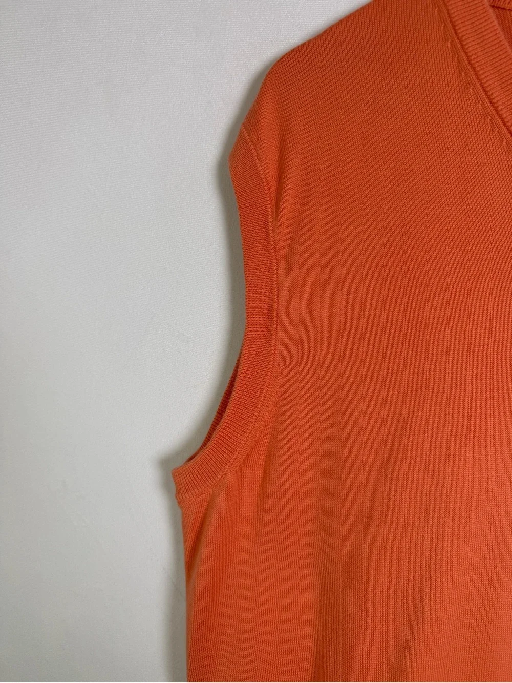 Brooks Brothers Men’s 100% Supima Cotton Sweater Vest Sz XL Orange Preppy Golf